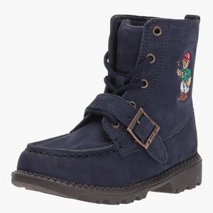 Polo Ralph Lauren Ranger Hi II Boots, Suefe Polo Bear -Navy Blue Size 12kids